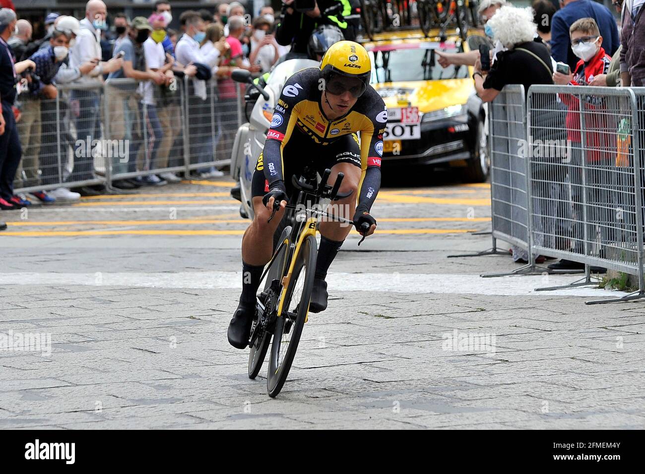 Dylan Groenewegen cyclist of the Jumbo Visma, during the start of the first stage of the Giro D'Italia 104 in Turin (TO). Turin, Italy. 08th May, 2021. (photo by Vincenzo Izzo/Sipa USA) Credit: Sipa USA/Alamy Live News Stock Photo