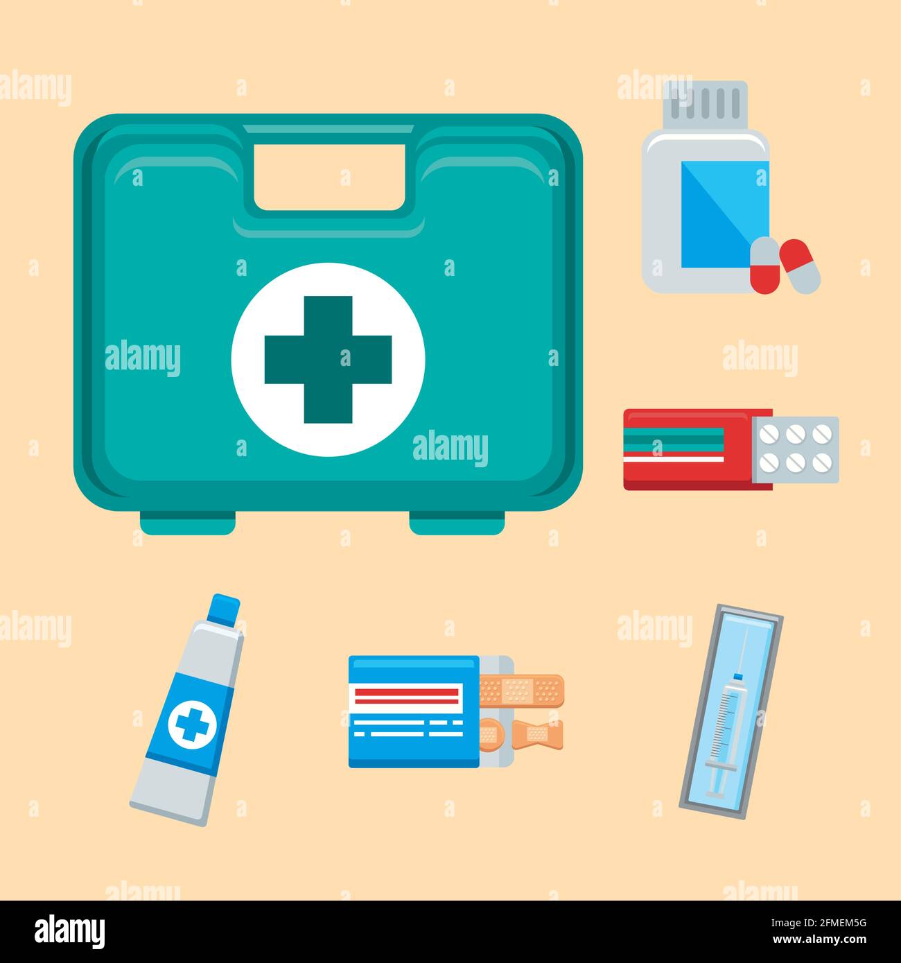 six first aid set icons Stock Vector Image & Art - Alamy