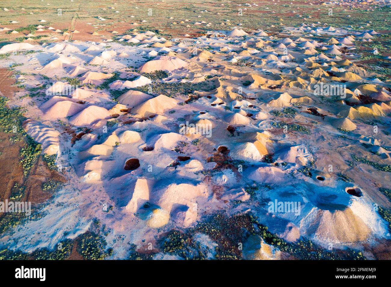 Aerial view of opal mine tailings, Coober Pedy, South Australia Stock Photo Alamy