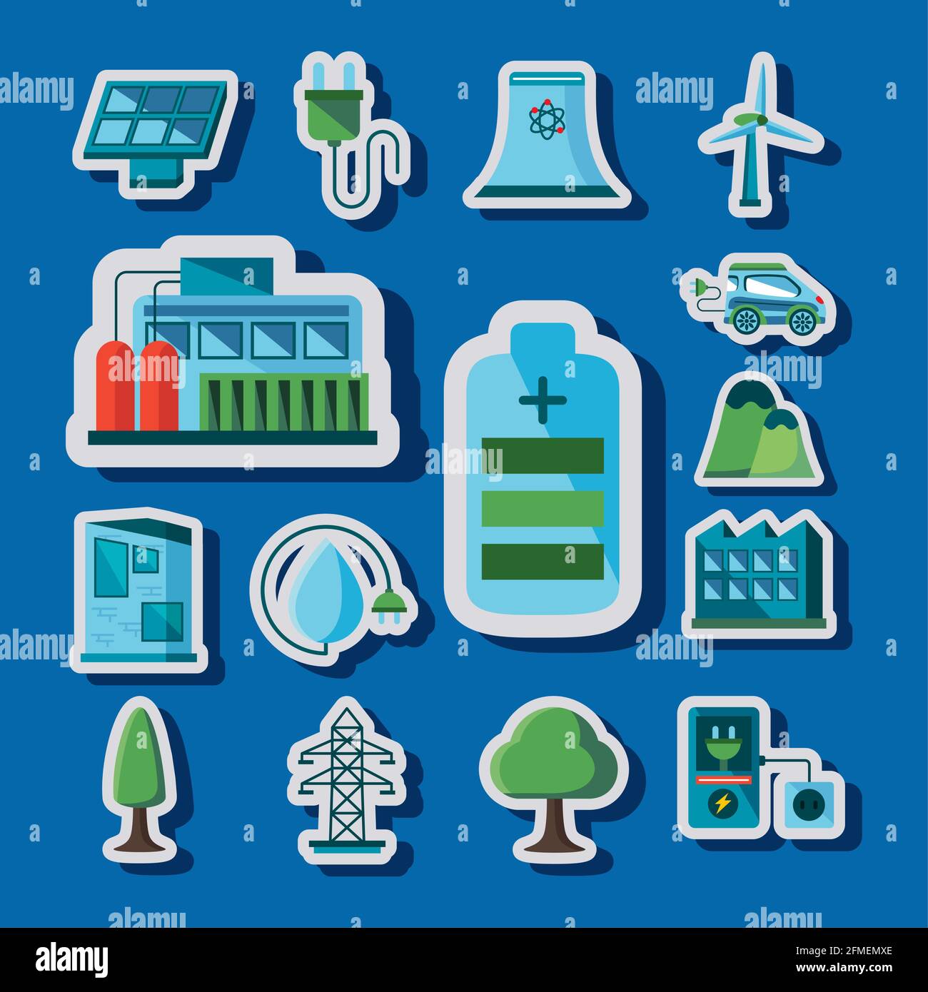 Renewable energy factory turbines Stock Vector Images - Alamy