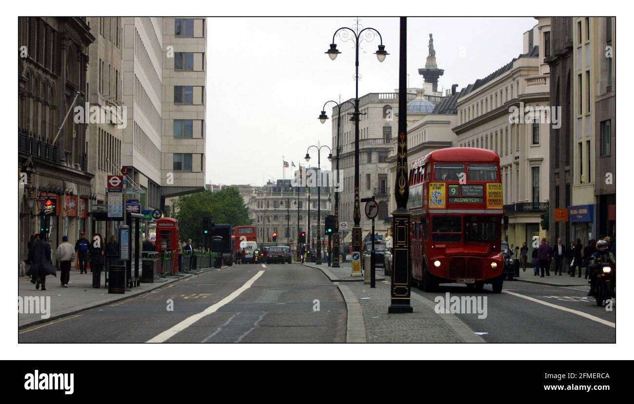 London In 2002 Empty streets in London, The Strand, during the England vs Argentina ...