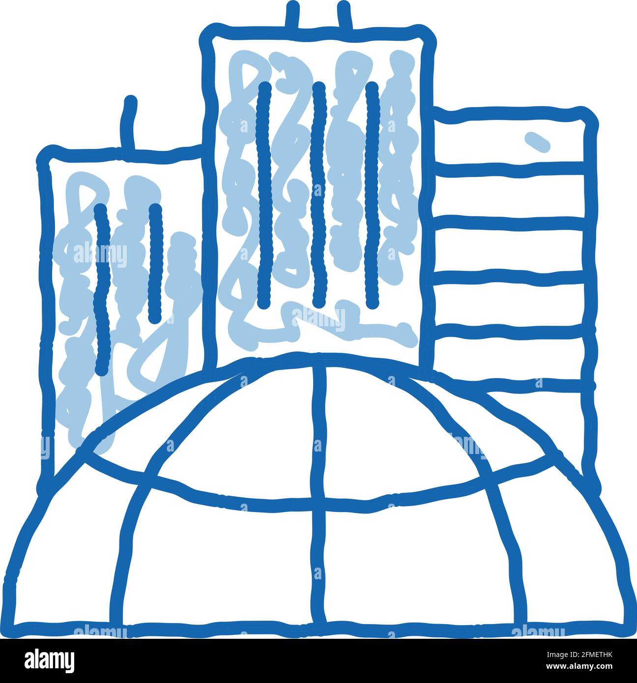 Skyscraper Earth Problem doodle icon hand drawn illustration Stock Vector