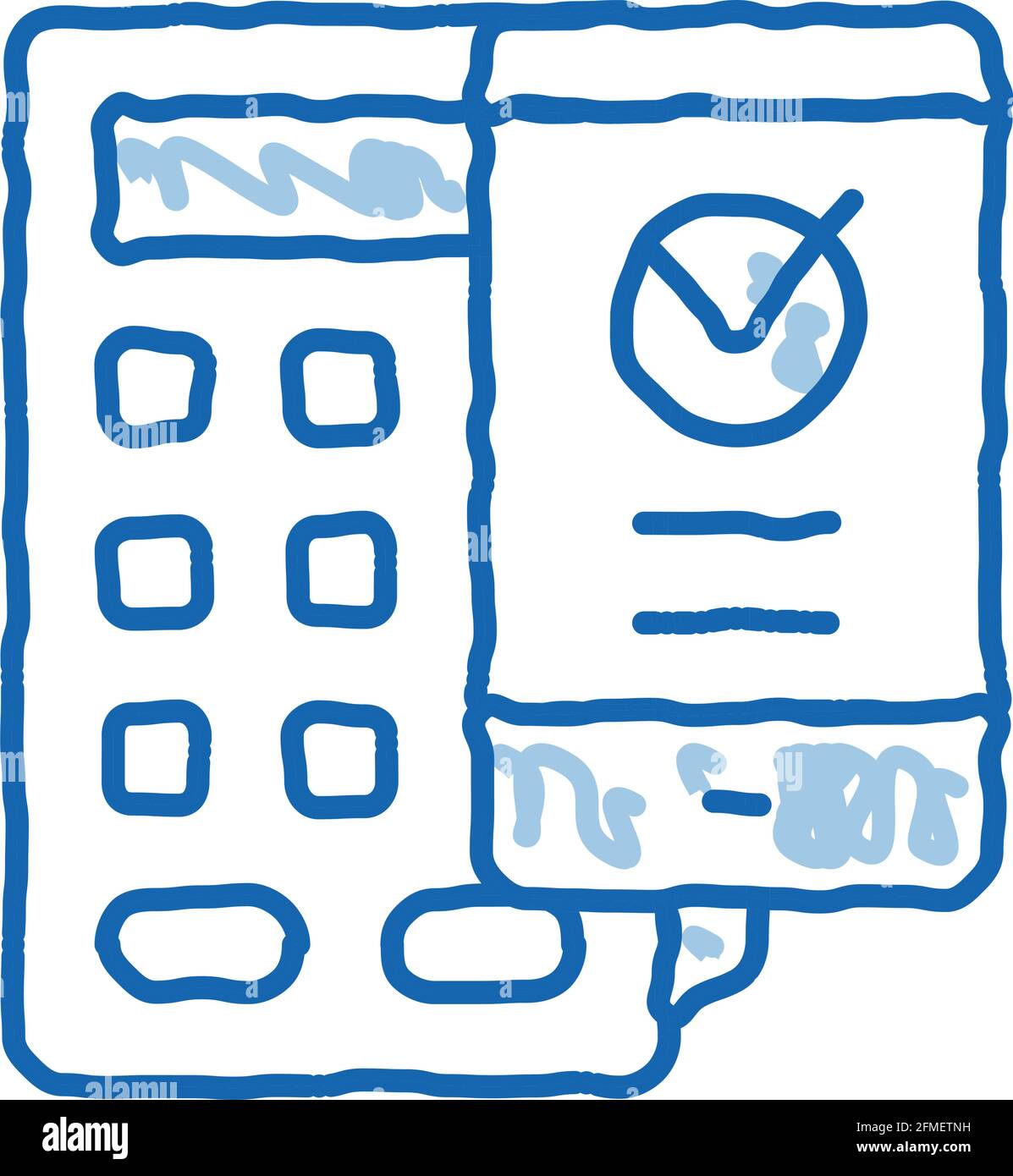 Payment Terminal Smartphone doodle icon hand drawn illustration Stock ...