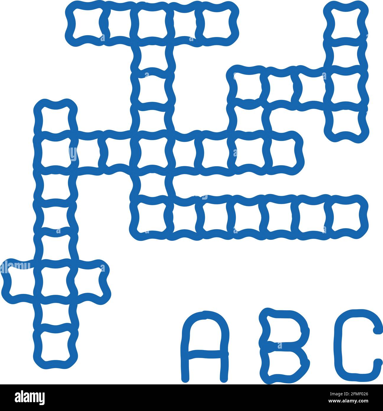 Interactive Kids Game Crossword doodle icon hand drawn illustration