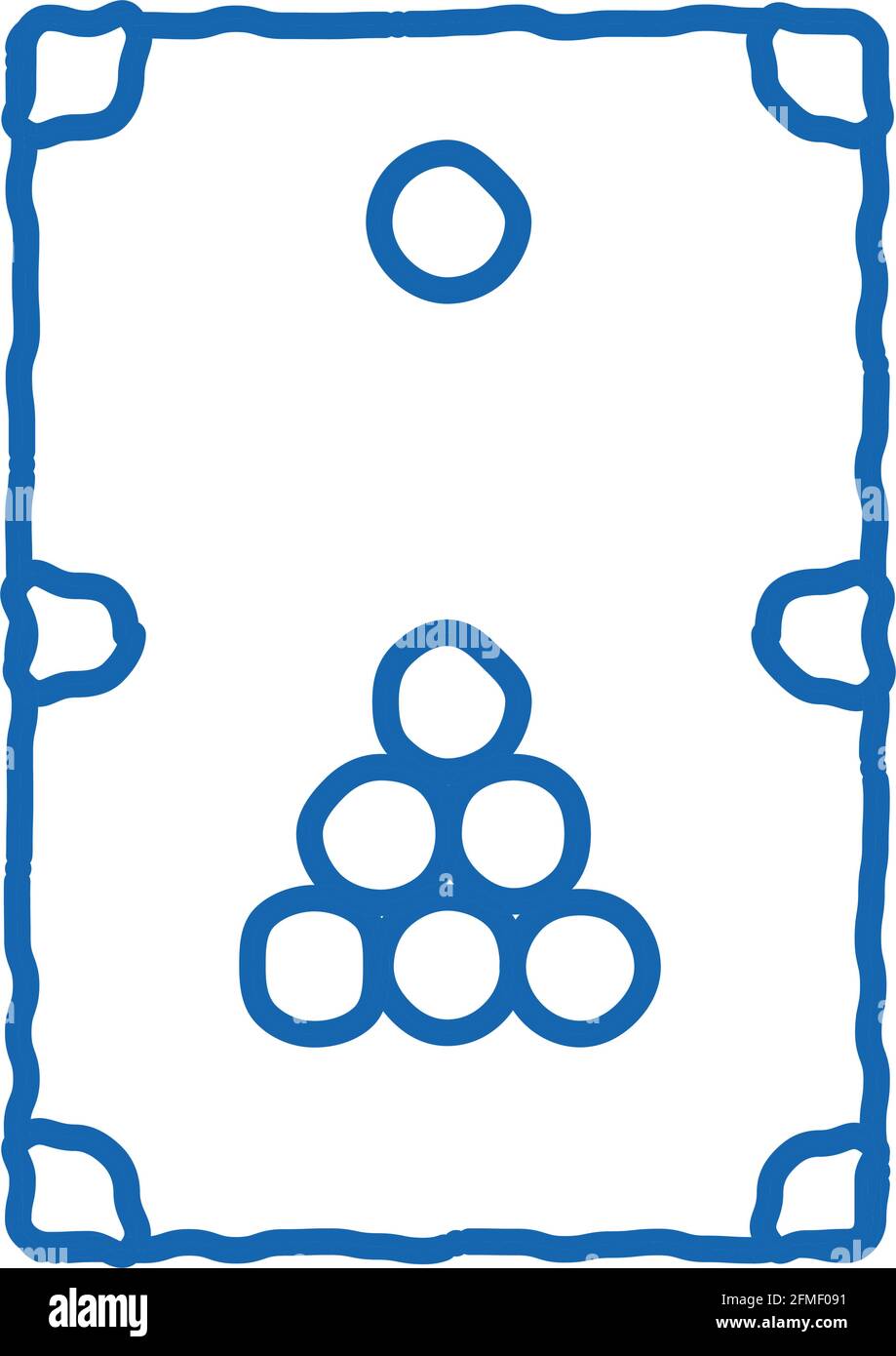 Interactive Game Billiard doodle icon hand drawn illustration Stock Vector