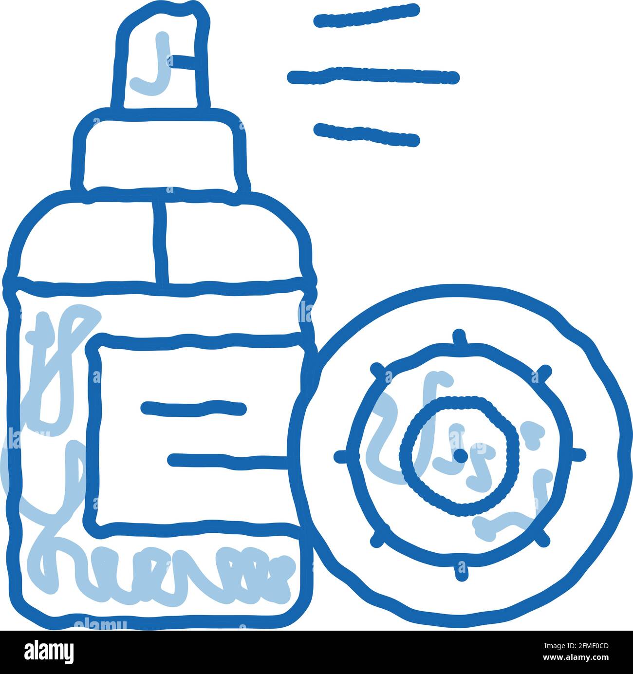 Antibacteria Spray Kill Microbe doodle icon hand drawn illustration ...