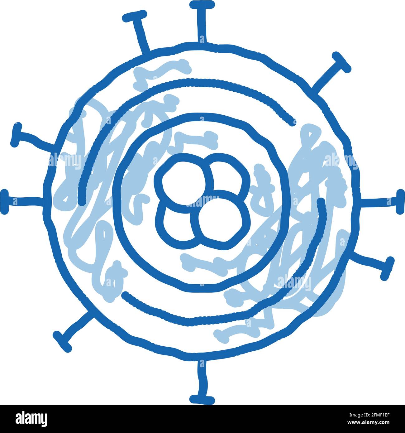 Unhealthy Pathogen Element doodle icon hand drawn illustration Stock ...