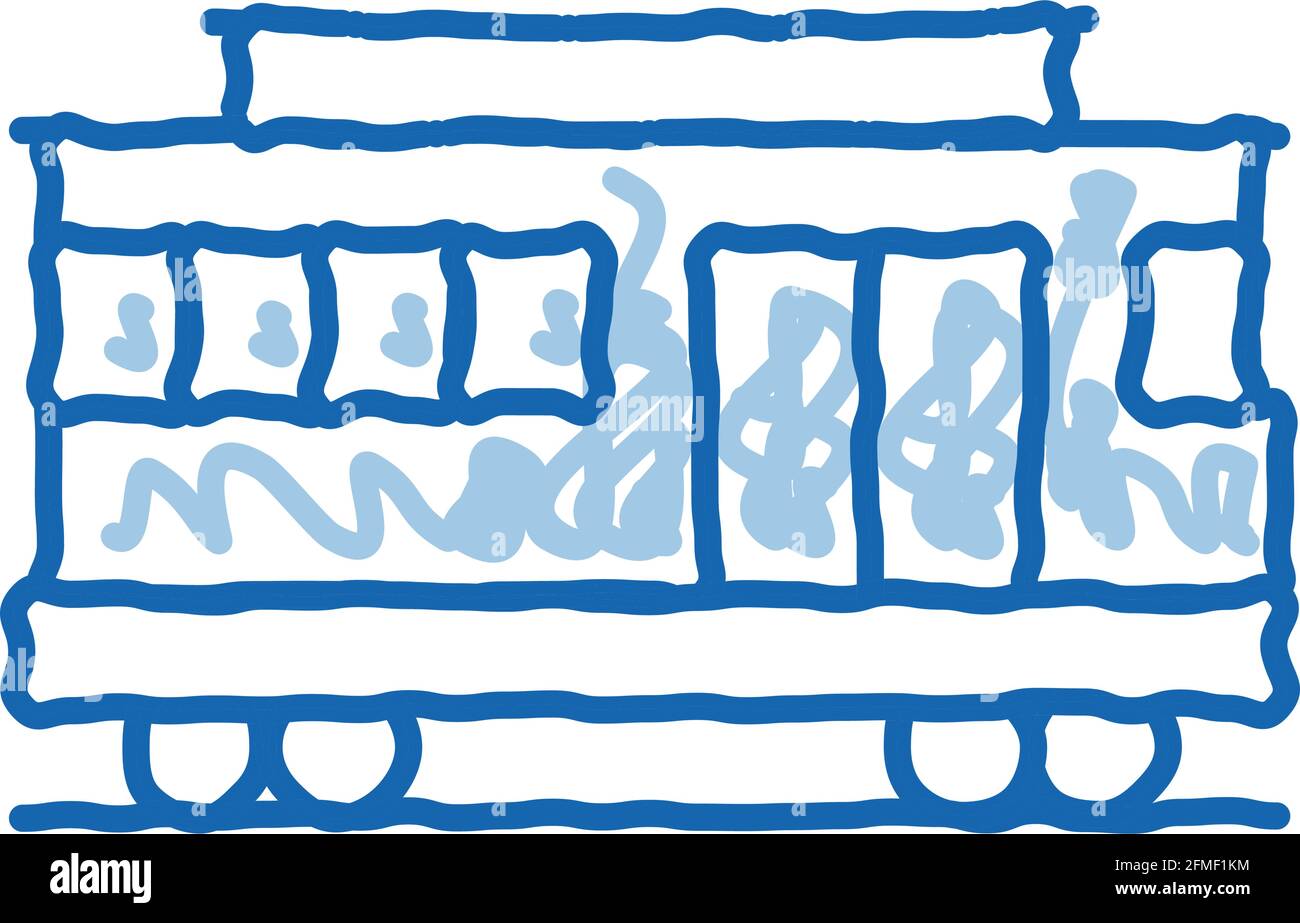 Public Transport Cable Car doodle icon hand drawn illustration Stock ...