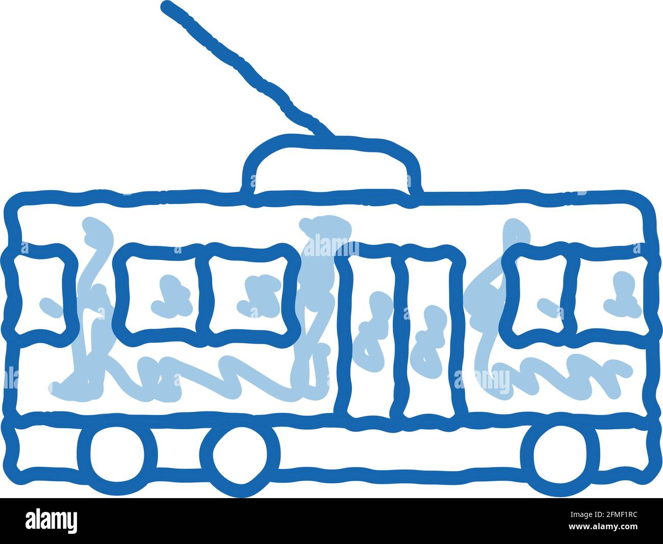 Public Transport Trolley Bus doodle icon hand drawn illustration Stock ...