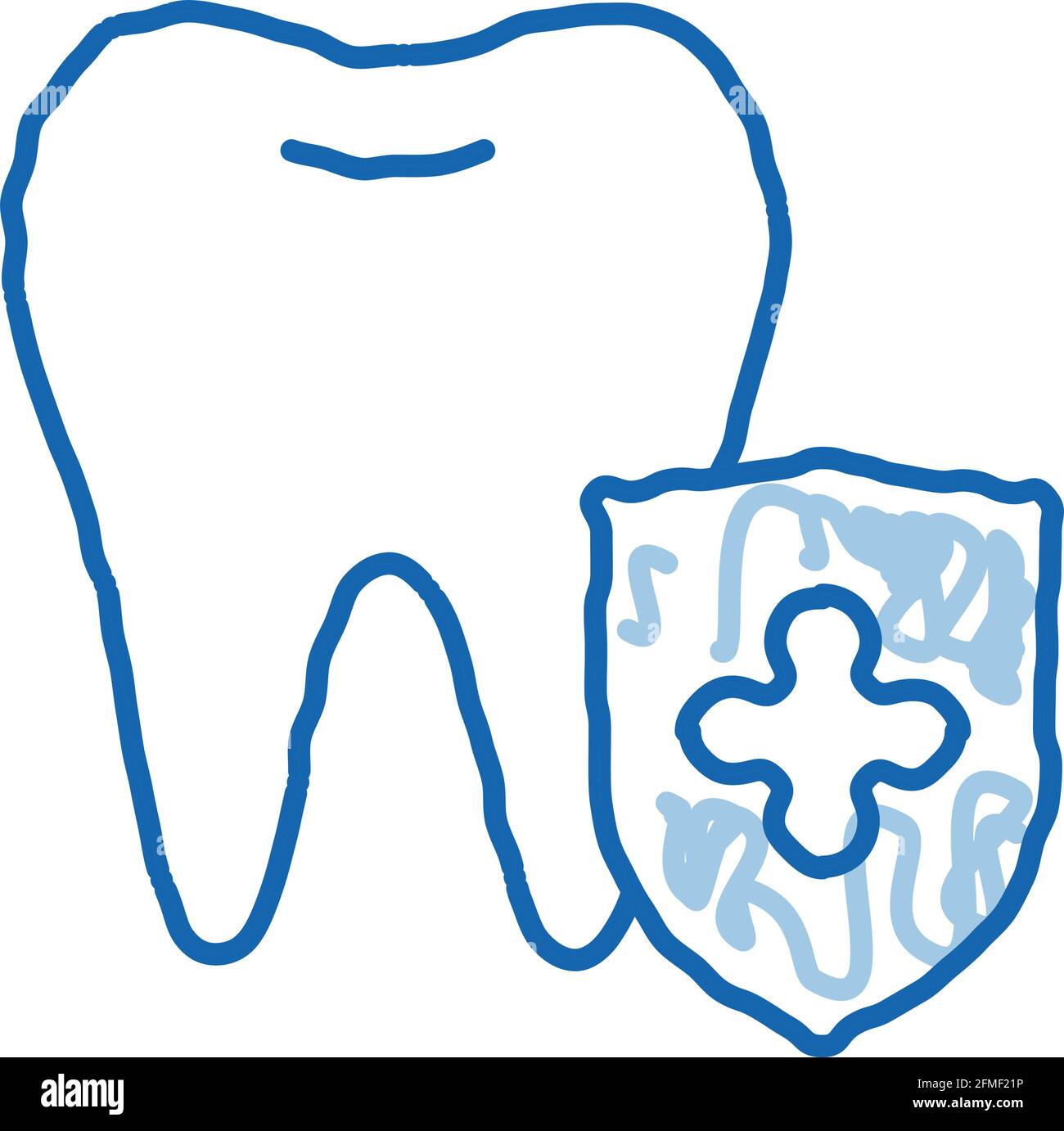 Dentist Stomatology Tooth Protection doodle icon hand drawn ...