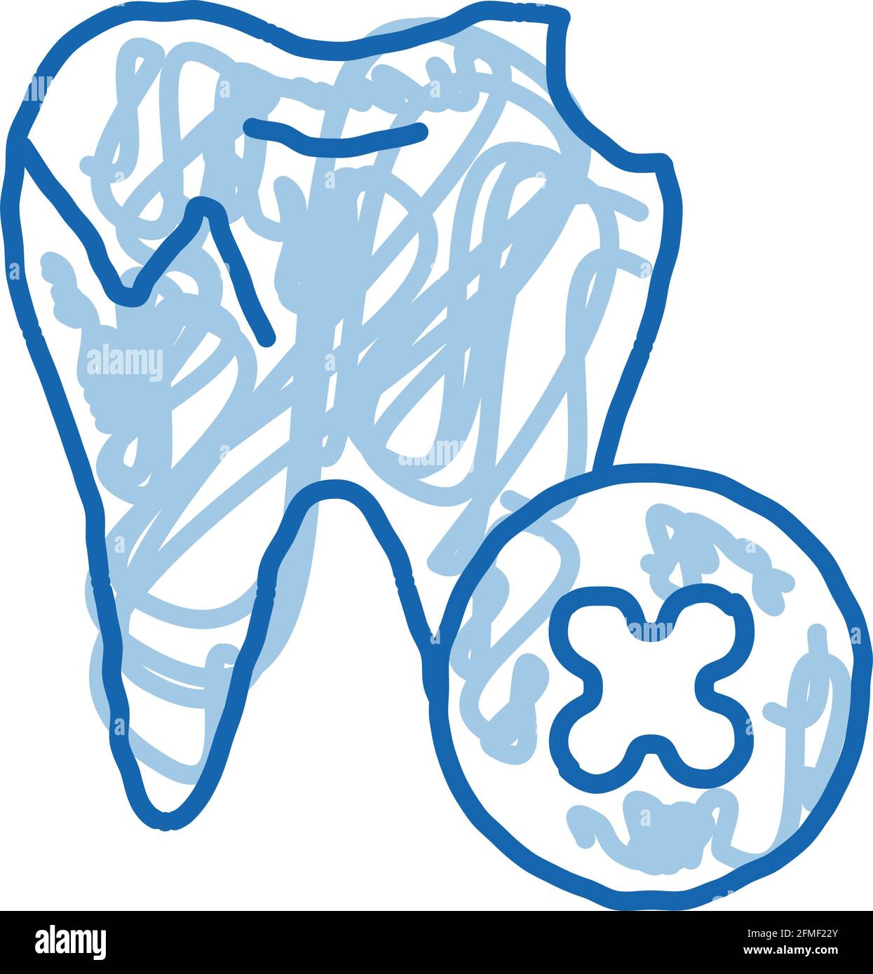 Dentist Stomatology Unhealthy Tooth doodle icon hand drawn illustration ...