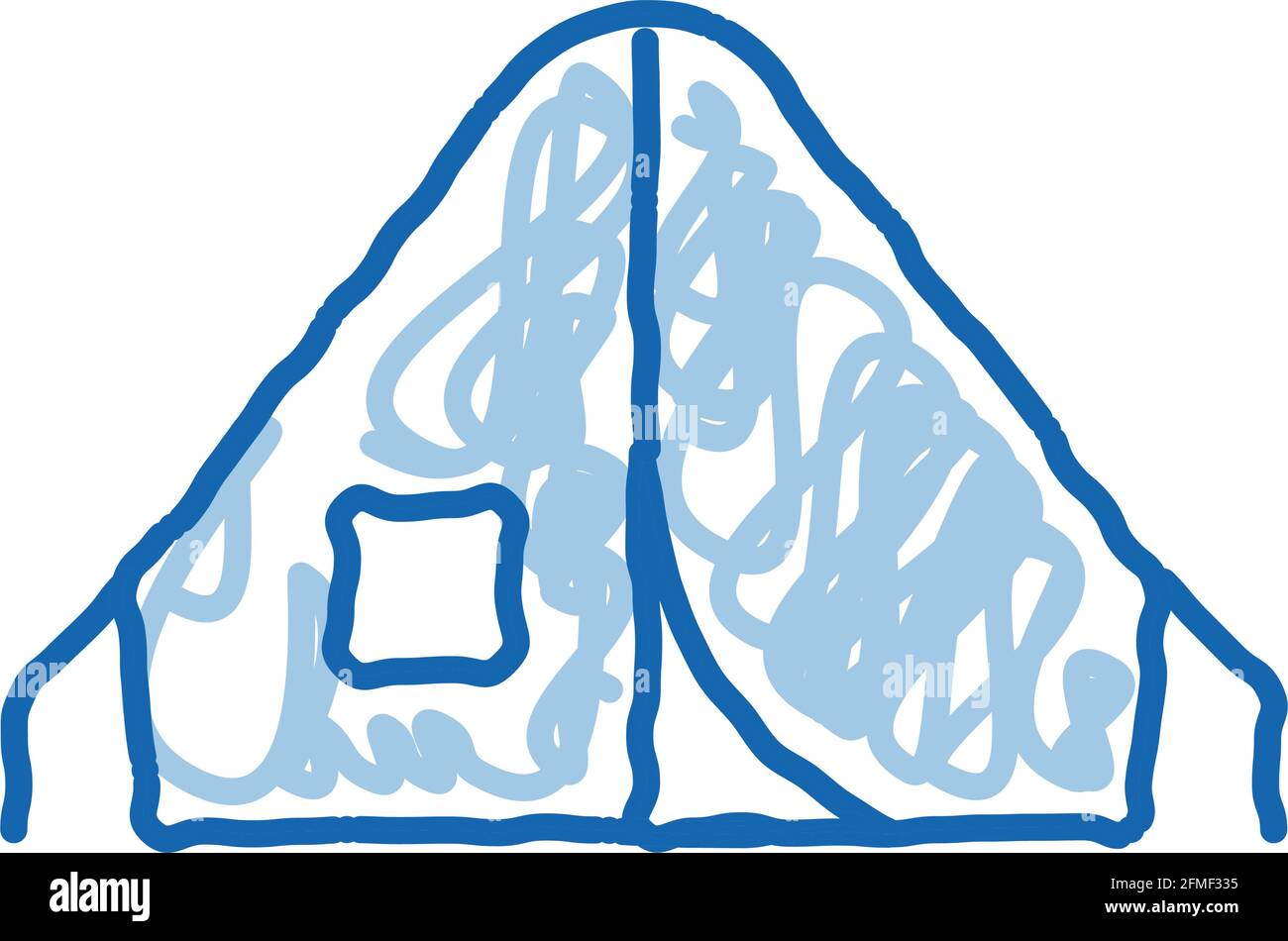 Camping Tent Alpinism Sport Equipment doodle icon hand drawn ...