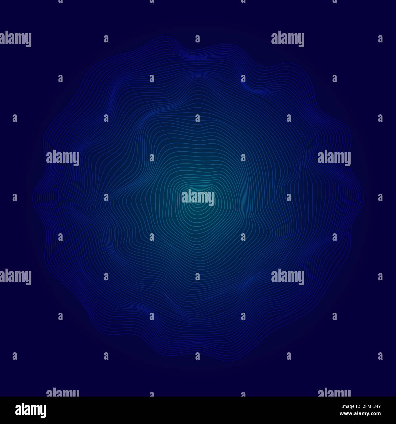 Abstract glowing blue circle grid pattern dynamic particles on dark background. Technology futuristic science concept. Vector illustration Stock Vector