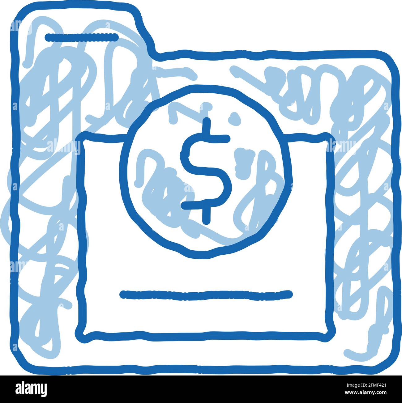 Financial Electronic Computer Folder doodle icon hand drawn ...