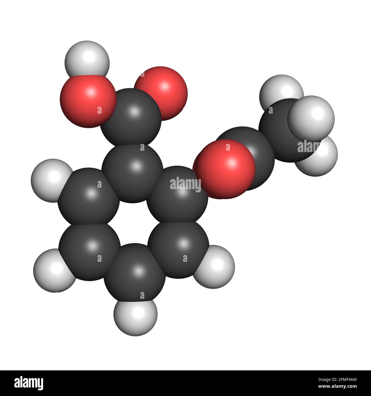 Aspirin acetylsalicylic acid medication molecule 3D render chemical