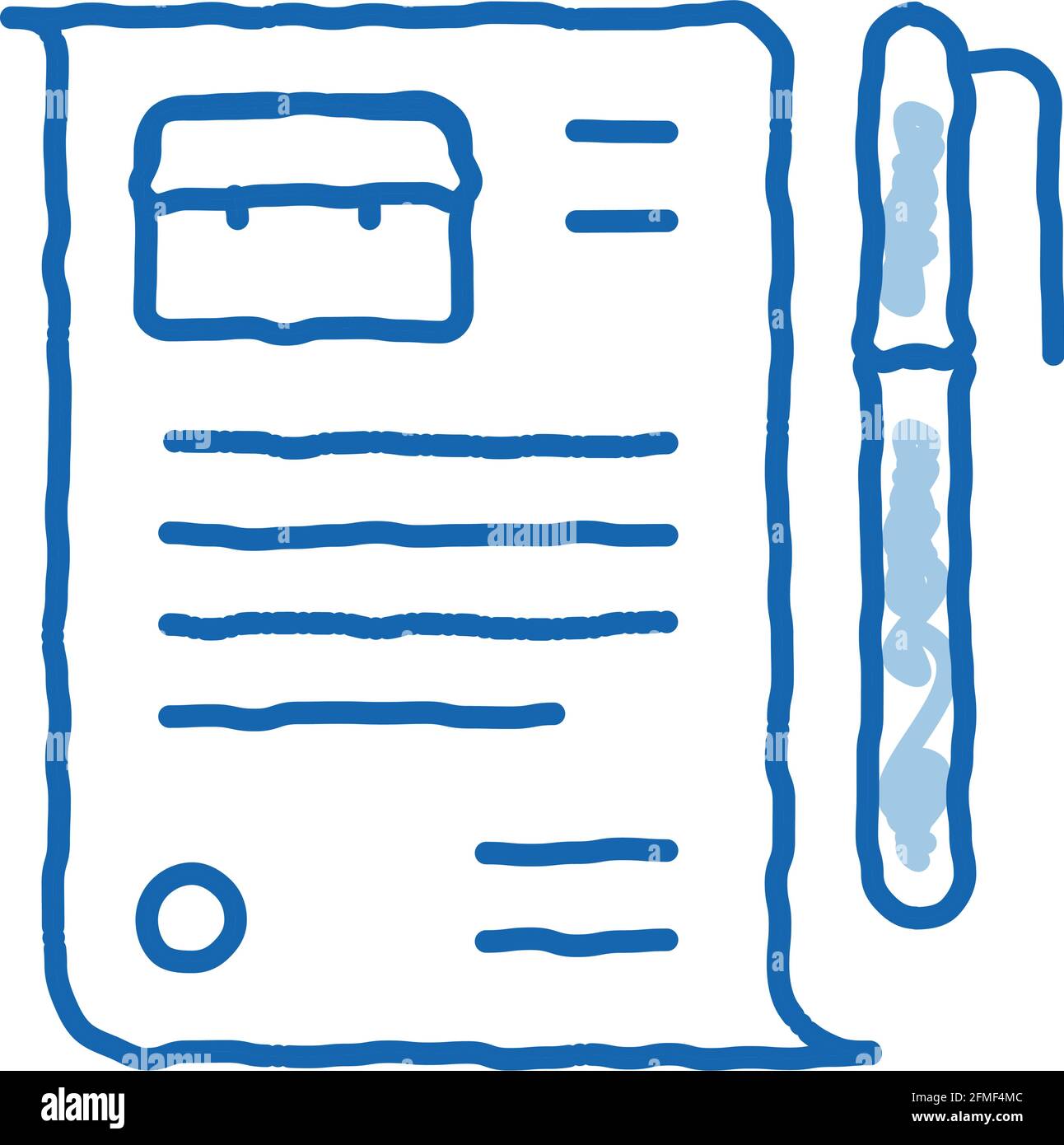 Job Agreement Contract Worksheet And Pen Vector Stock Vector