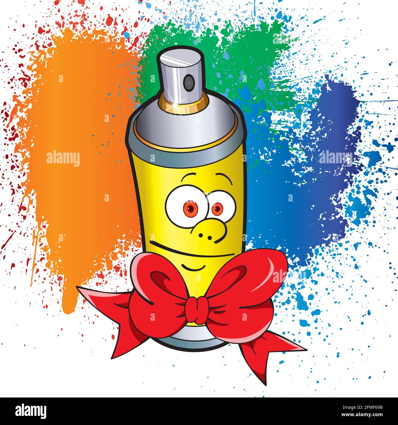 Graffiti spray. Spray paint with a human face. Spray Cartoon Stock