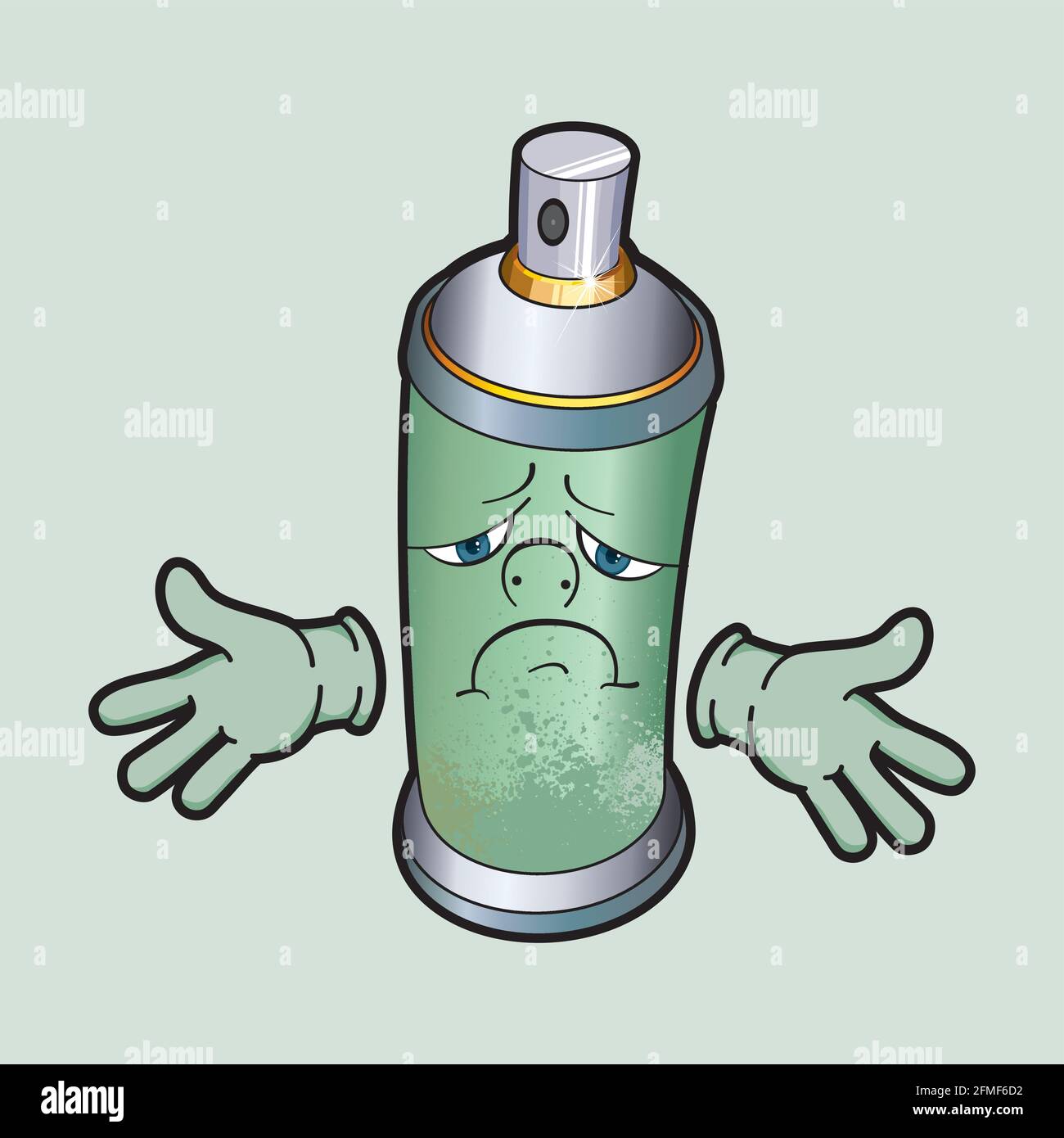 Graffiti spray. Spray paint with a human face. Spray Cartoon Stock