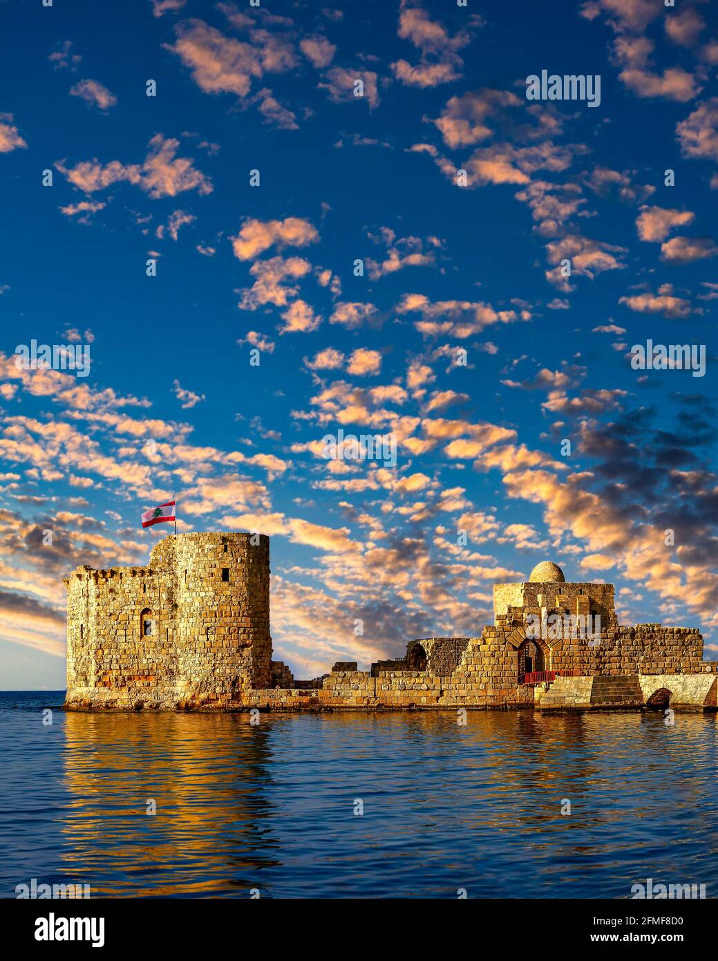 Sidon Sea Castle Stock Photo