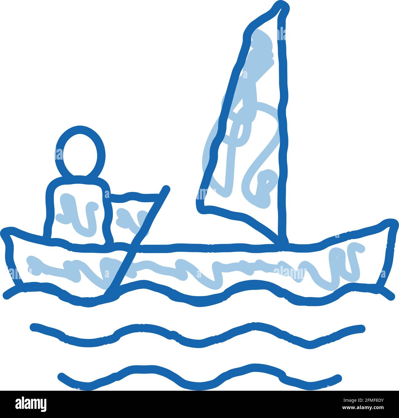 Sailing Canoeing doodle icon hand drawn illustration Stock Vector Image ...