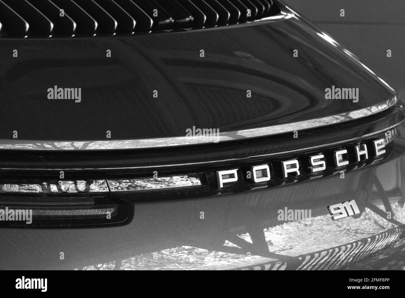 Green Porsche Spyder Stock Photo