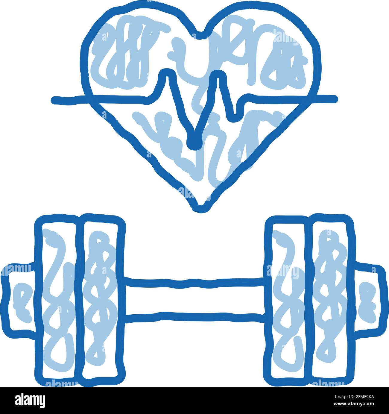 Cardio Training Biohacking doodle icon hand drawn illustration Stock Vector