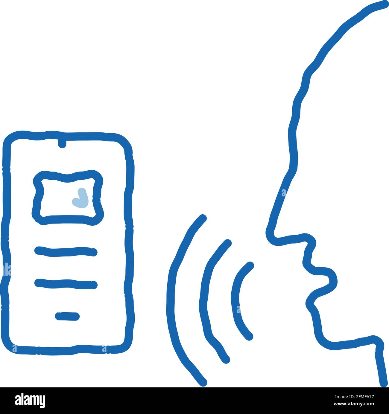 Smartphone Voice Control doodle icon hand drawn illustration Stock ...