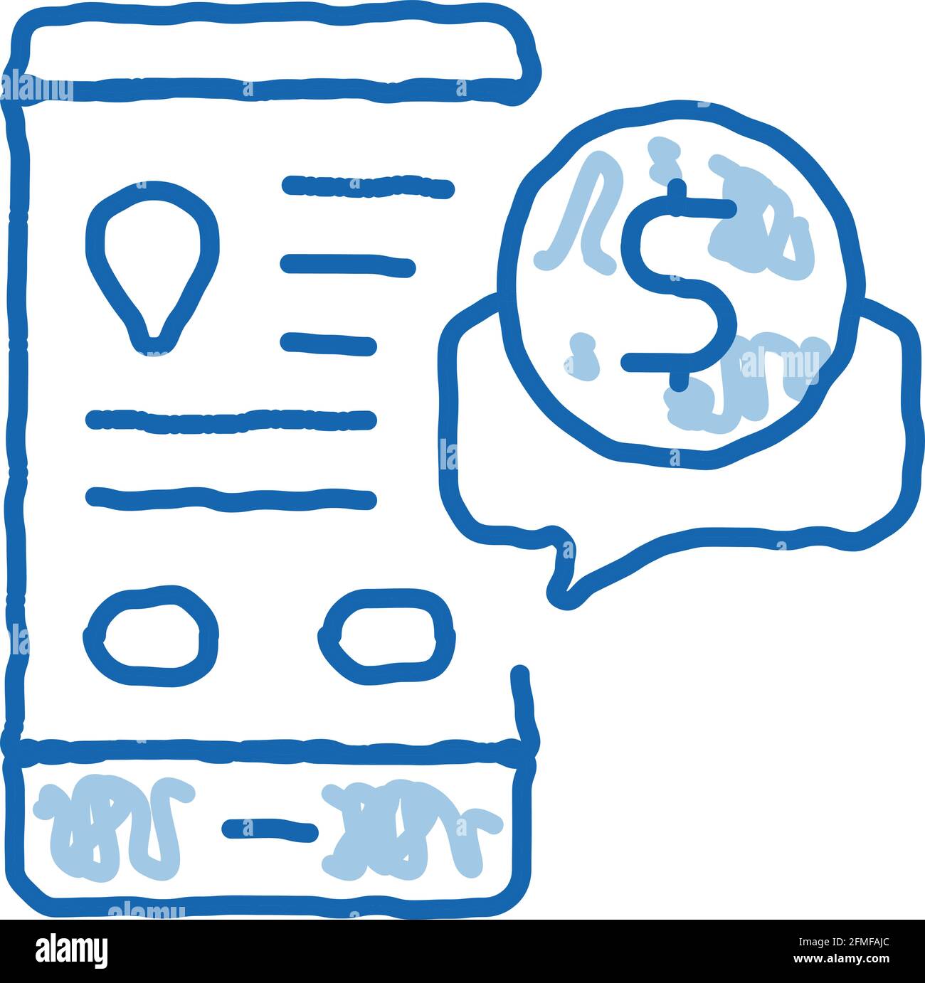 Online Chat Taxi Pricing Agreement doodle icon hand drawn illustration ...
