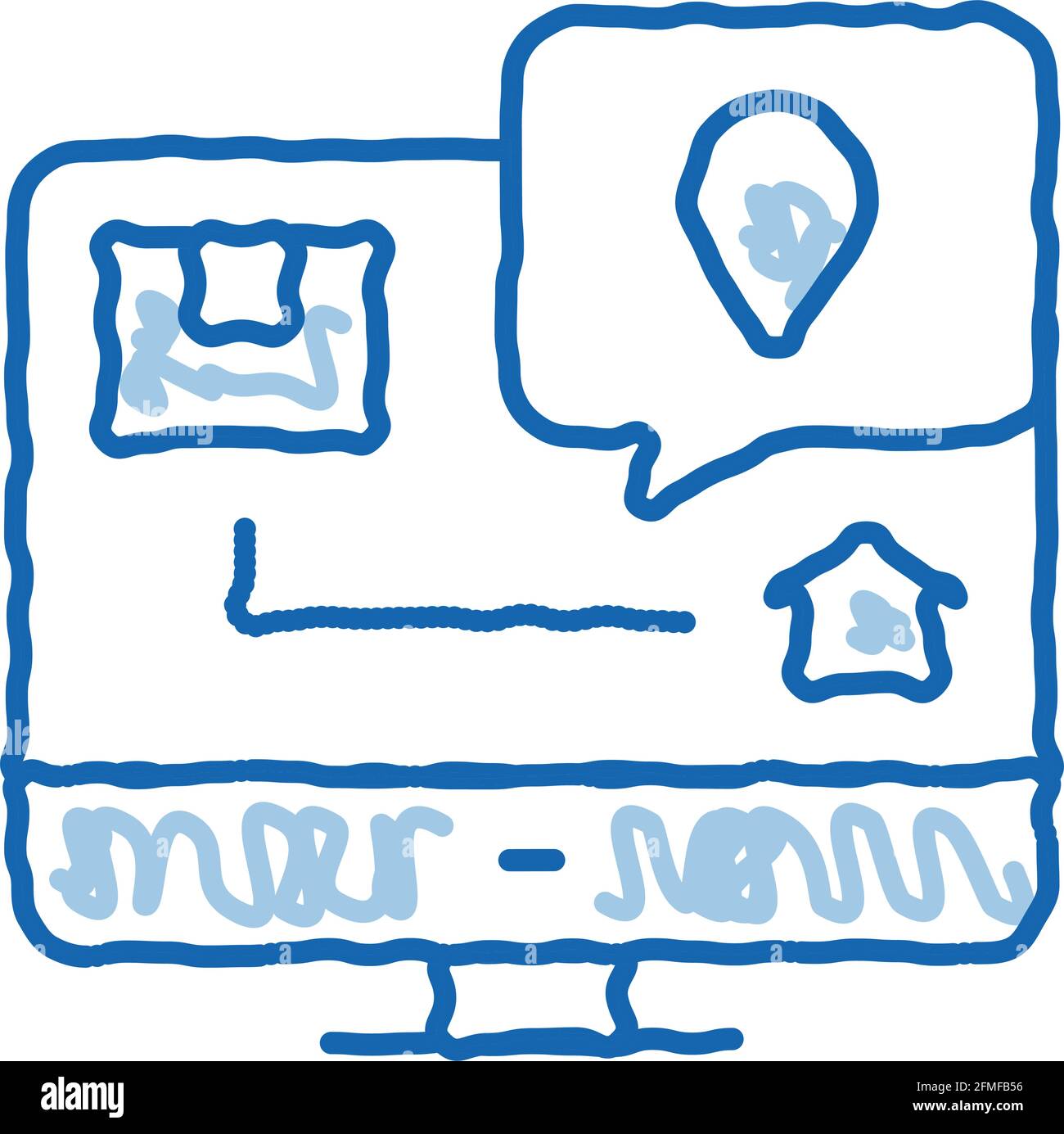 Parcel Destination Postal Transportation Company doodle icon hand drawn illustration Stock Vector