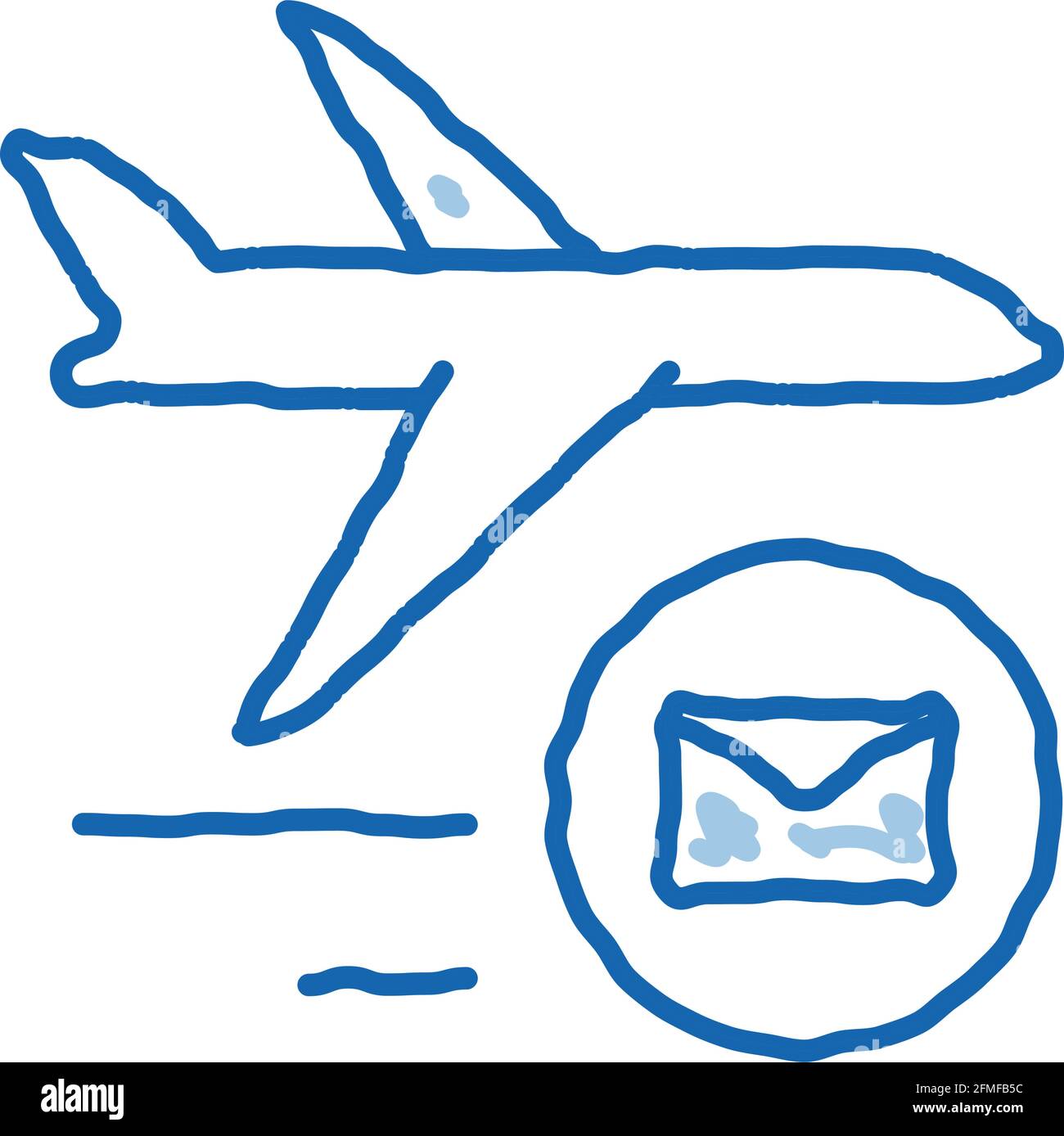 Airplane Delivery Postal Transportation Company doodle icon hand drawn ...