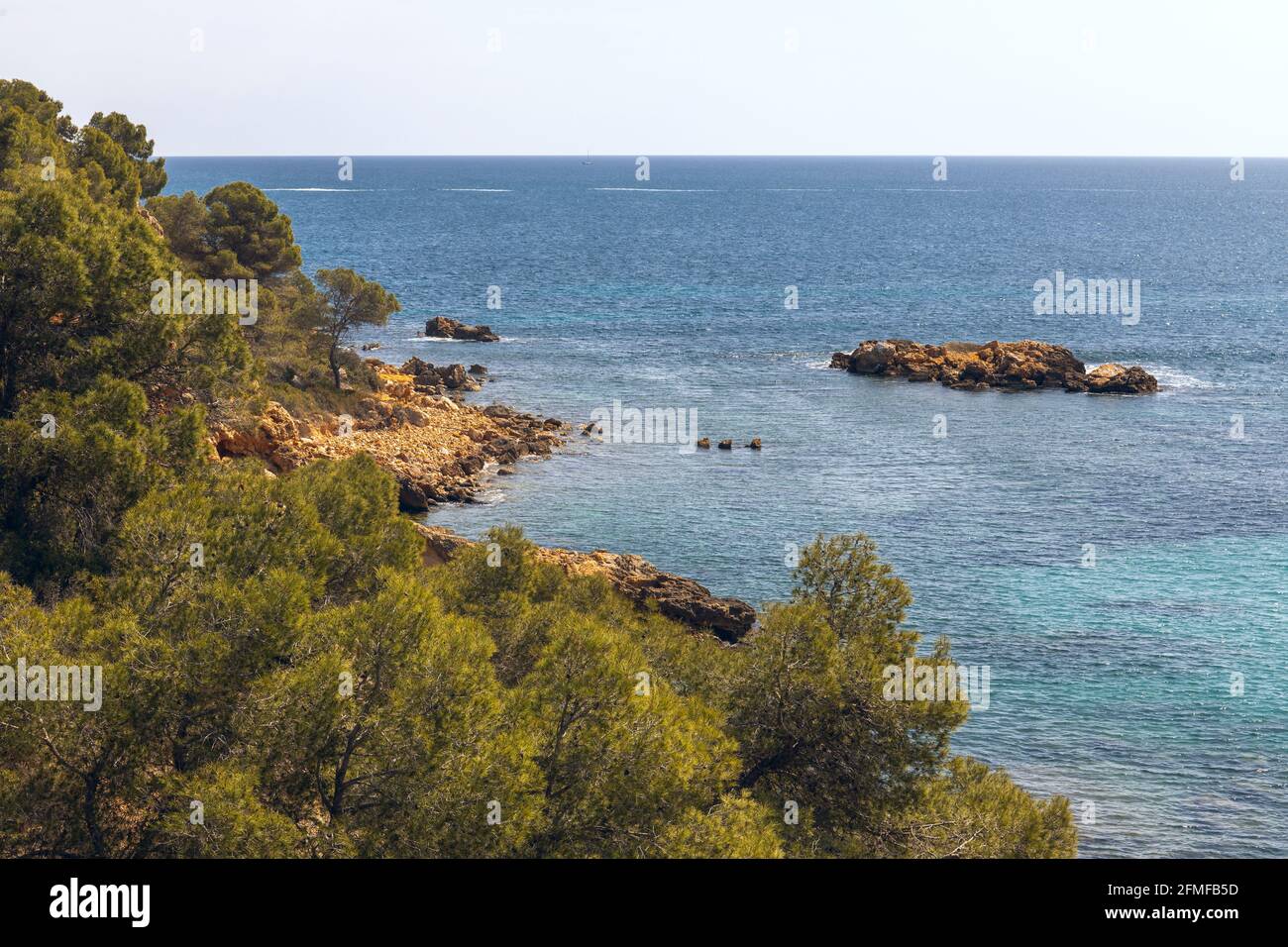Seascape in Ametlla de Mar, Costa Daurada, Catalonia Stock Photo