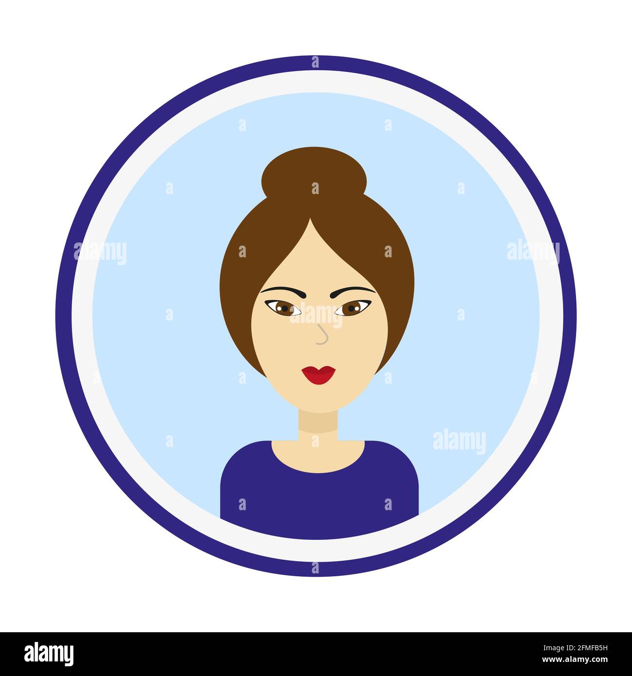 Cute woman portrait on blue background Stock Vector Image & Art - Alamy