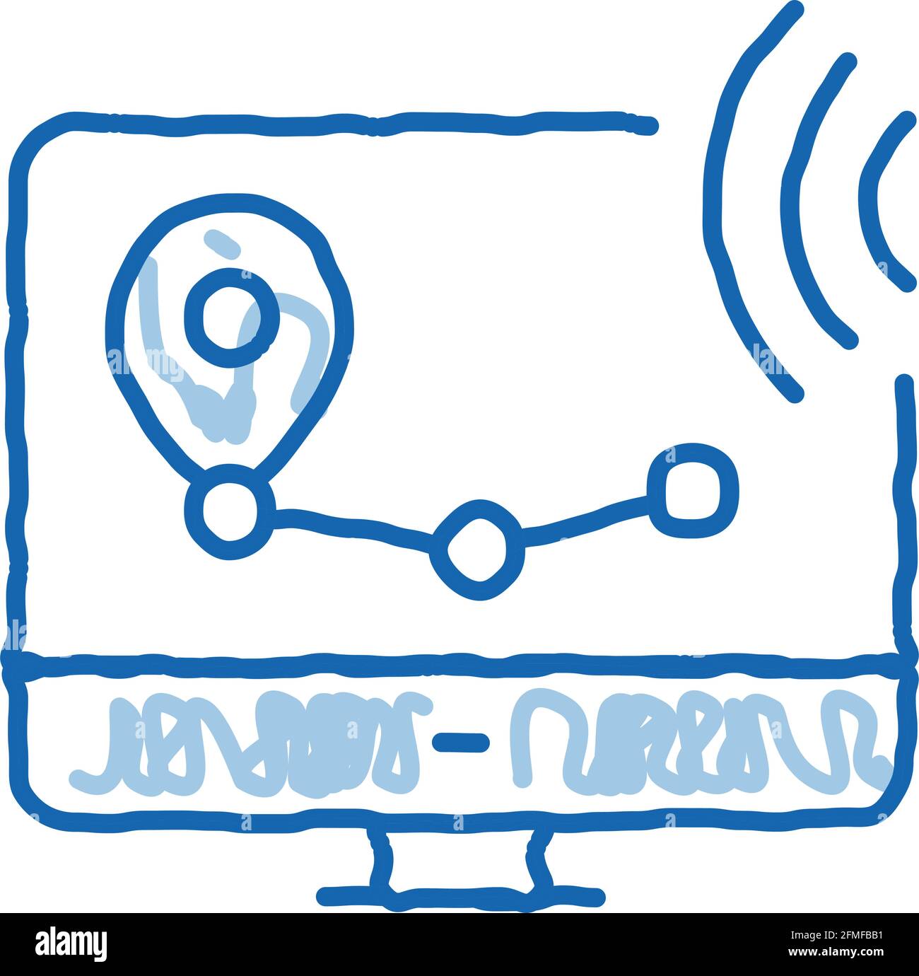 Wi-Fi Wireless Surveillance Voice Control doodle icon hand drawn ...