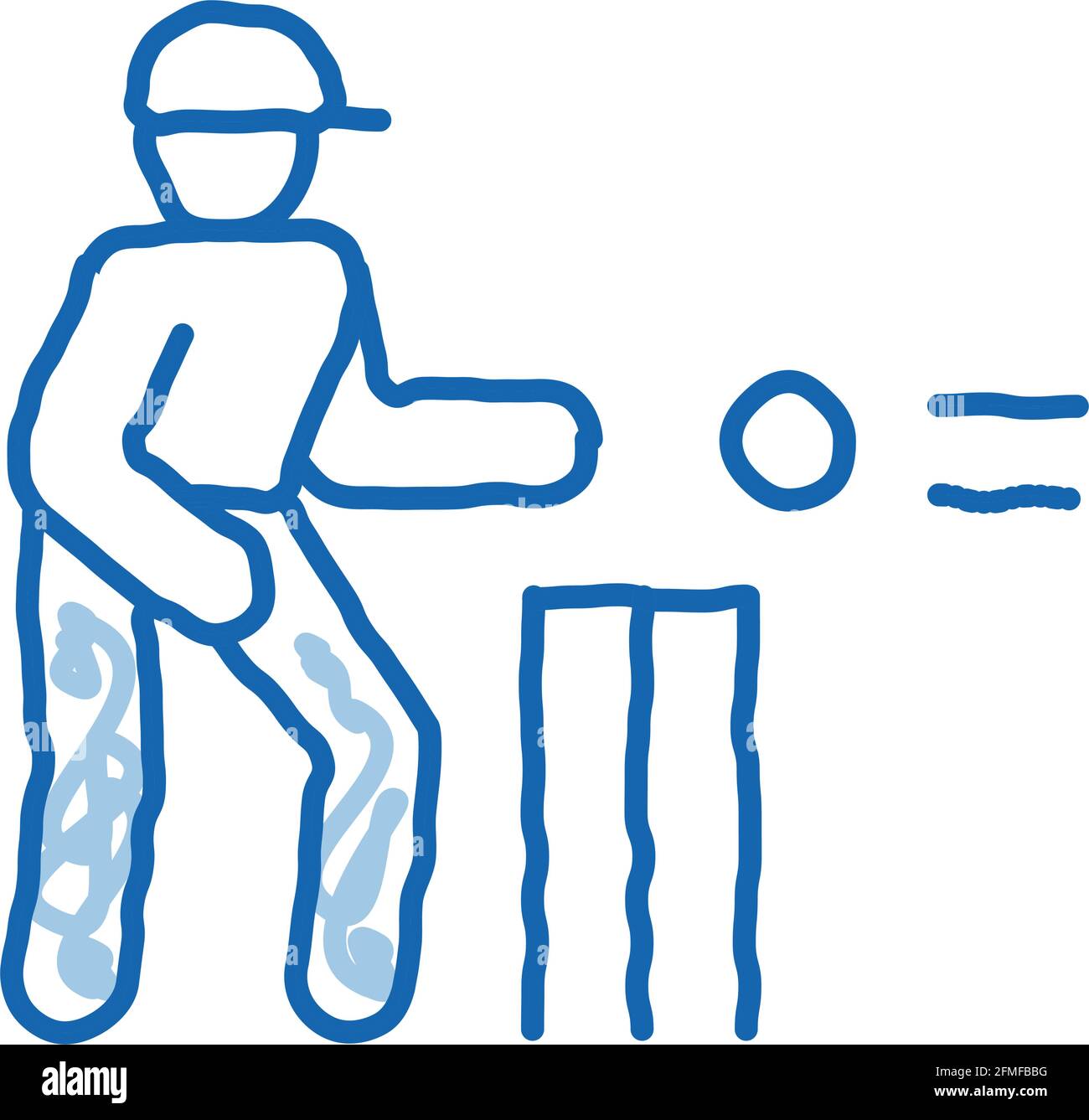 Cricket Player Throwing Ball doodle icon hand drawn illustration Stock Vector Image & Art Alamy