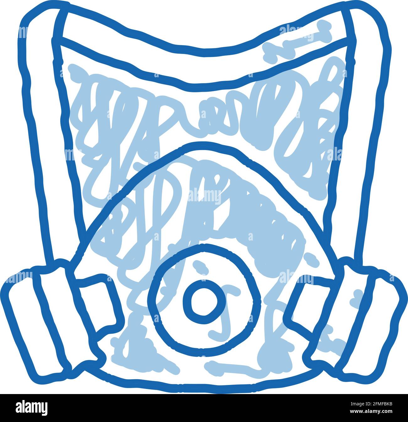 Protective Mask doodle icon hand drawn illustration Stock Vector
