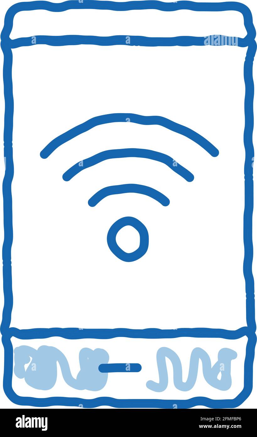 Smartphone Wi-Fi Connection doodle icon hand drawn illustration Stock ...