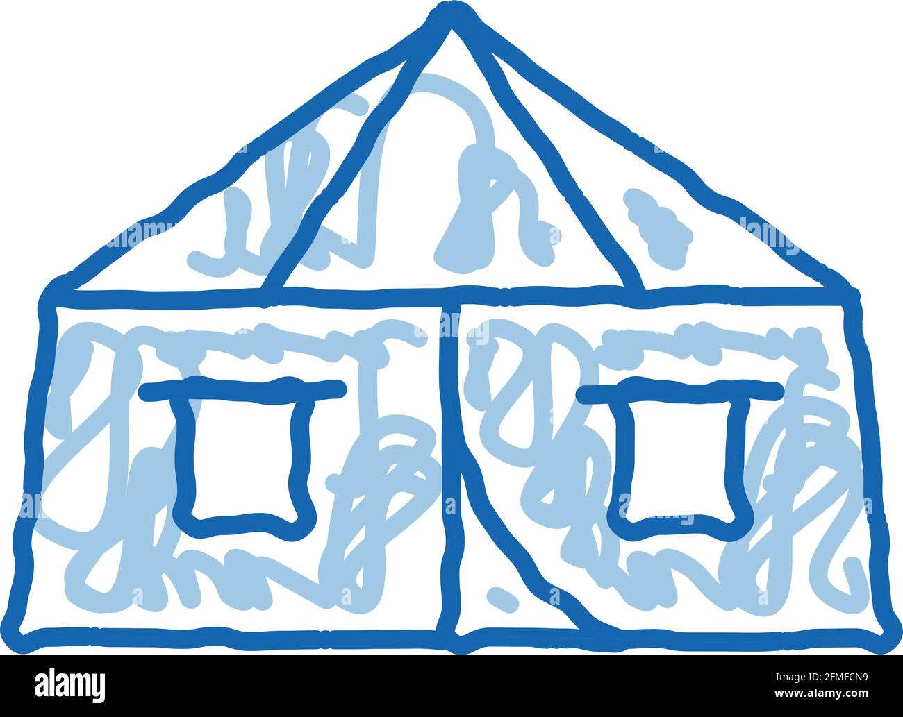 Tourist Tent doodle icon hand drawn illustration Stock Vector Image ...