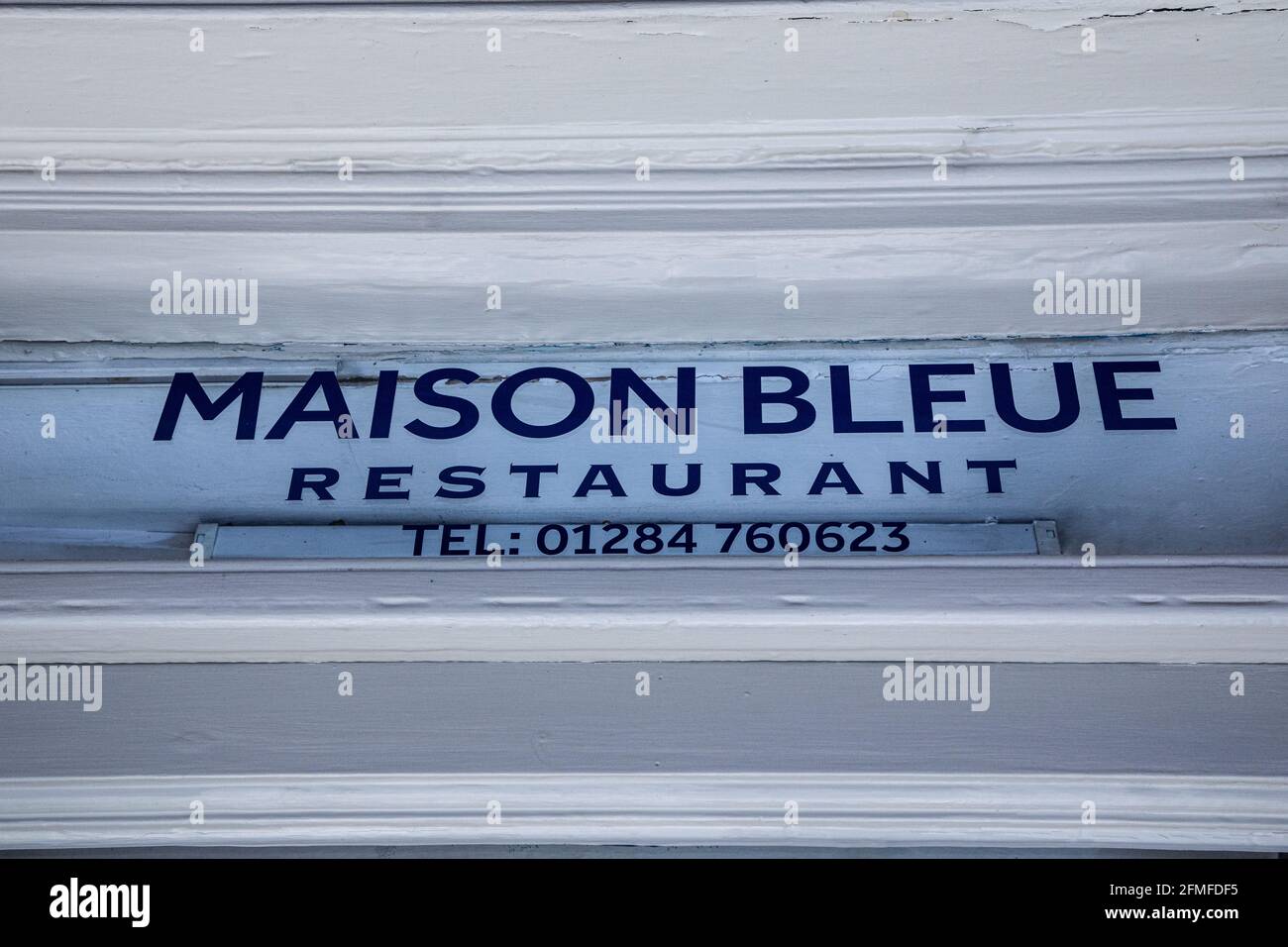 Restaurant sign, Bury St Edmunds, Suffolk, England Stock Photo