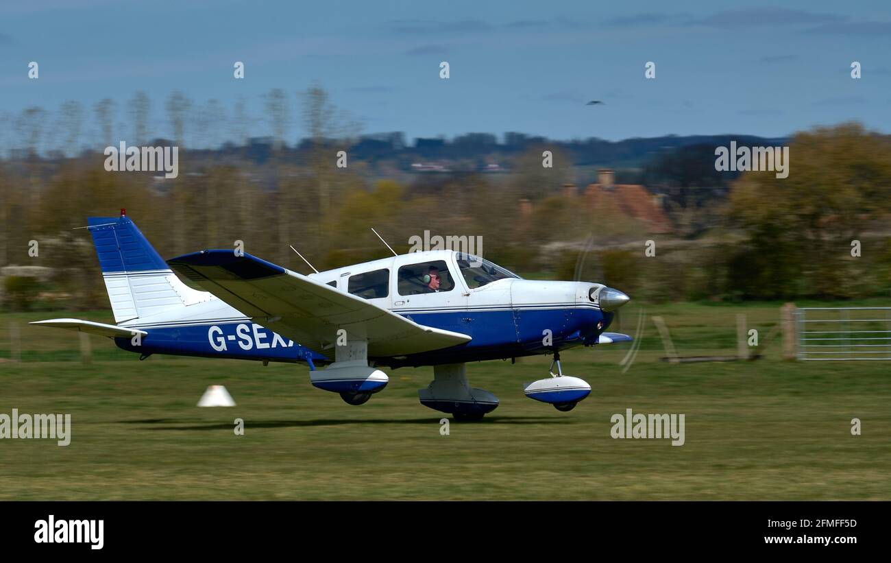 Private Light Aircraft at Headcorn airfield Stock Photo