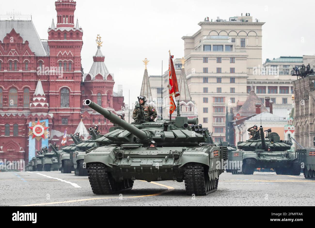 Russian T 72b3m Main Battle Tanks Drive Along Red Square During A Military Parade On Victory Day Which Marks The 76th Anniversary Of The Victory Over Nazi Germany In World War Two In