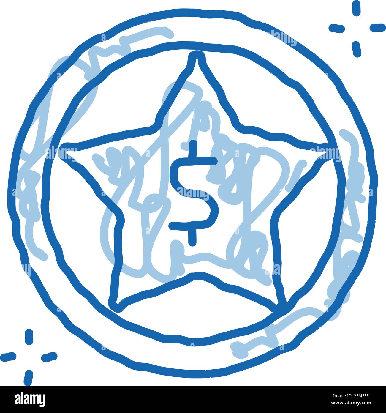 Dollar Star Bonus doodle icon hand drawn illustration Stock Vector ...