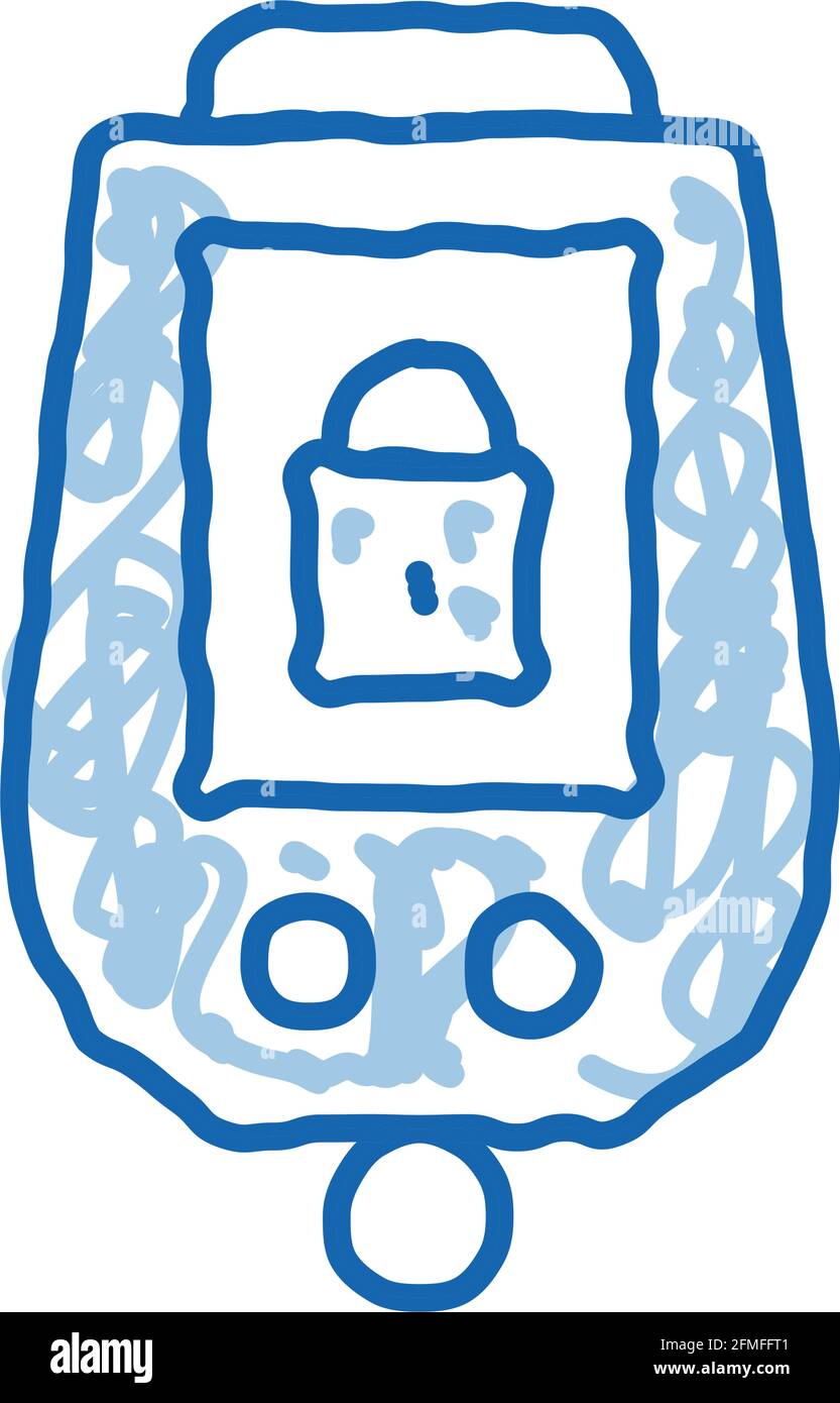 Secure Alarm Padlock doodle icon hand drawn illustration Stock Vector ...