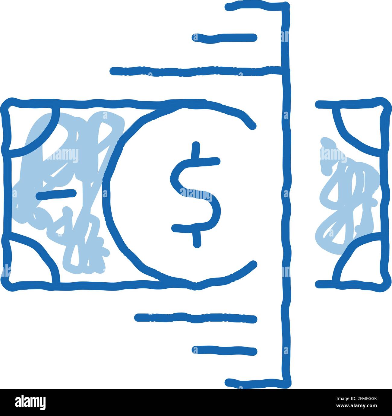 Currency Checking Tape doodle icon hand drawn illustration Stock Vector ...