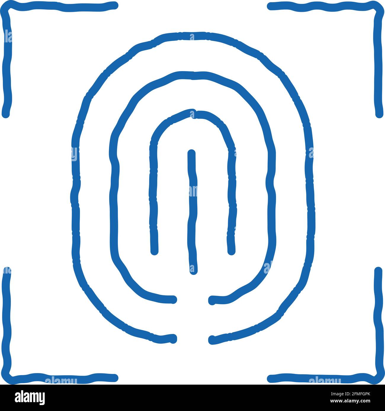Scan Fingerprint Close-up doodle icon hand drawn illustration Stock ...