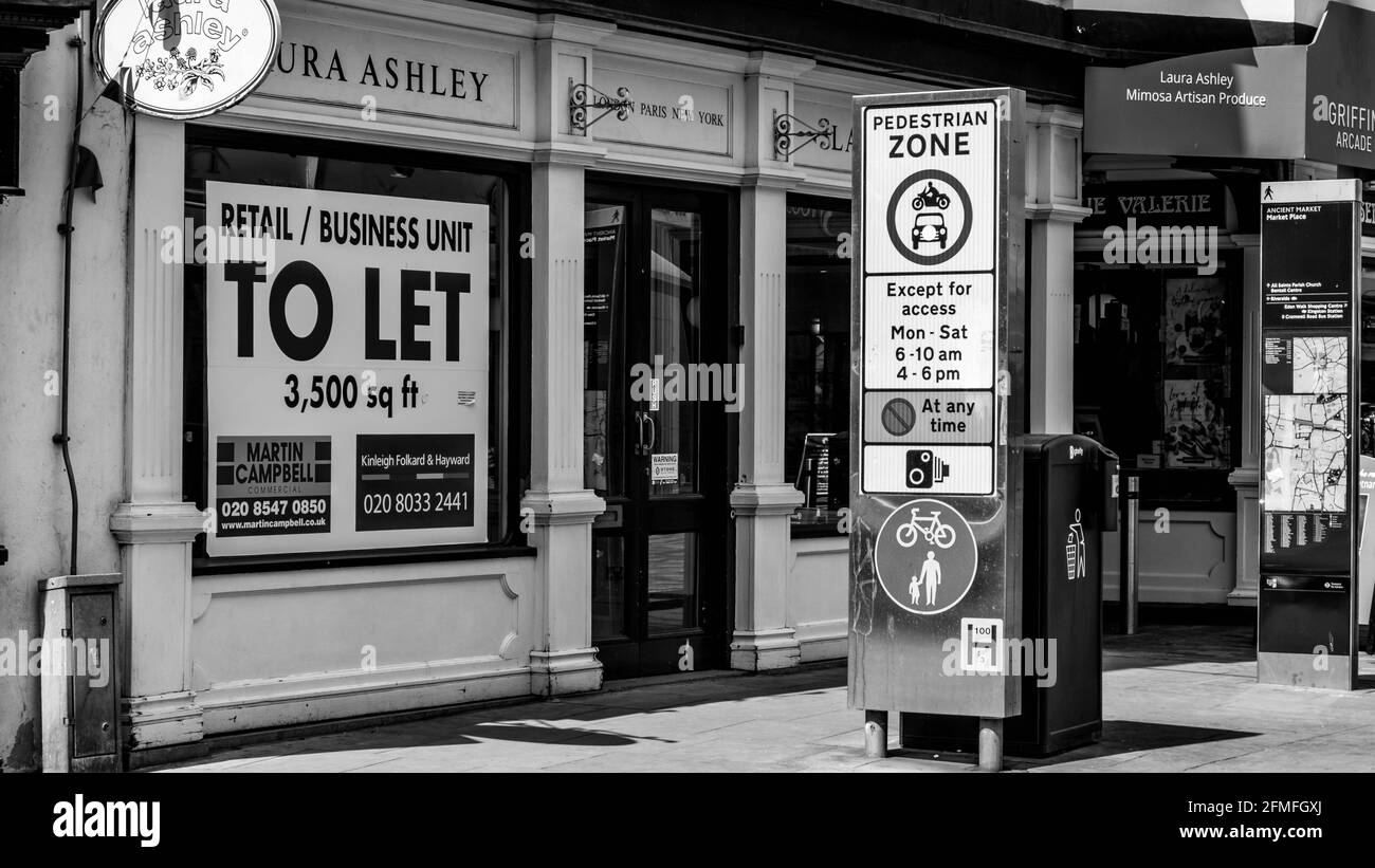 Kingston Upon Thames London, May 07 2021, Laura Ashley Retail Shop With A To Let Sign In The