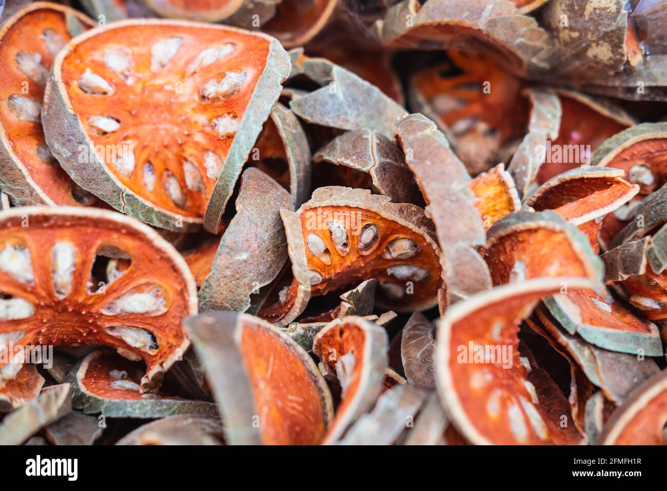 Bael fruit, dried herbs for health Stock Photo Alamy