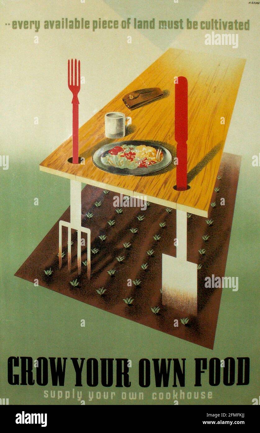 Food information poster, World War Two Stock Photo