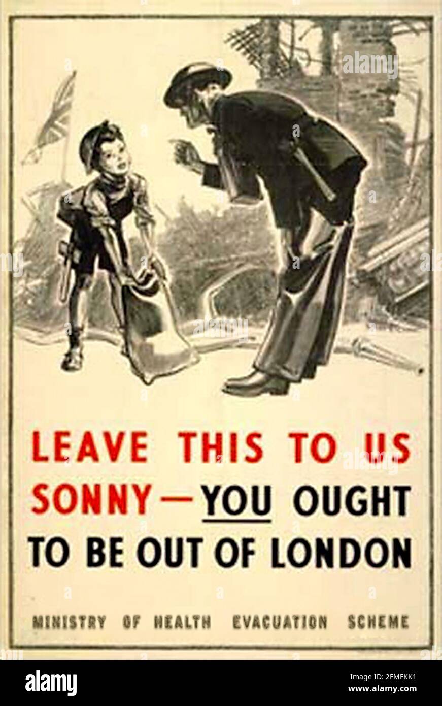 evacuees poster (WWII) Stock Photo