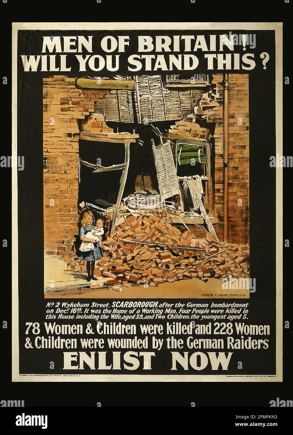 Bombing raid campaign Poster WW1 Stock Photo