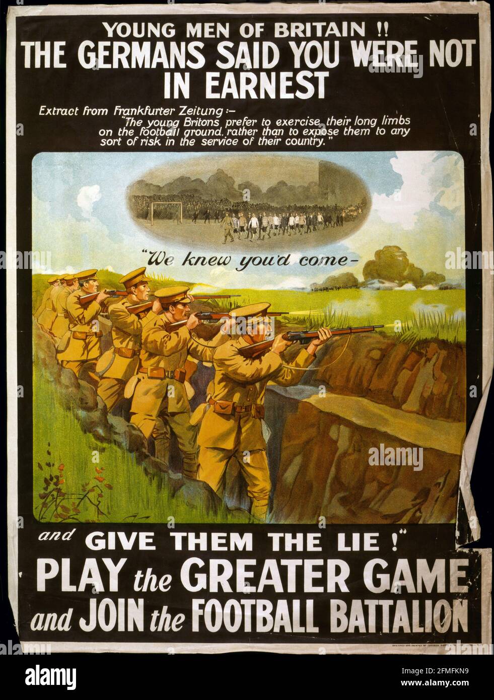 World War One poster (soccer) Stock Photo